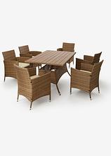 Gartenmöbel Set (7-tlg. Set) in braun (Ambiente) - bonprix