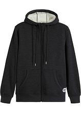 Optional[Thermo-Sweatjacke mit Kuschel-Fleece-Futter in schwarz von vorne - bonprix]