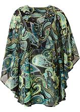 Optional[Strandtunika aus leichtem Chiffon in schwarz von vorne - bonprix]