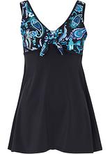 Optional[Long-Tankinioberteil mit breiten Trägern in schwarz von vorne - bonprix]