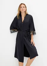 Satin Kimono mit Stickerei