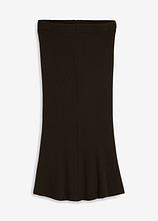 Optional[Ripp-Strickrock aus Viskose-Mix in schwarz von vorne - bonprix]