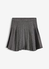 Optional[Kurzer Plissée-Rock in schwarz von vorne - bonprix]