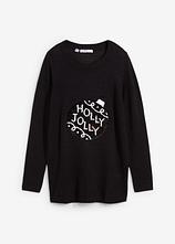 Optional[Weihnachtspullover mit Wendepailletten in schwarz von vorne - bonprix]