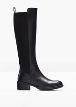 Stiefel aus Leder in schwarz von vorne - bonprix