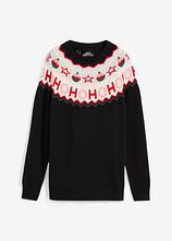 Optional[Pullover mit Weihnachtsmotiv in schwarz von vorne - bonprix]
