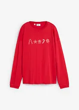 Besticktes Weihnachts-Langarmshirt, oversized