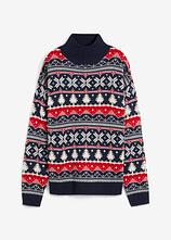 Optional[Weihnachtspullover mit Turtleneck in blau von vorne - bonprix]