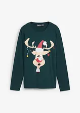 Langarmshirt mit Weihnachtsmotiv aus reiner Bio-Baumwolle