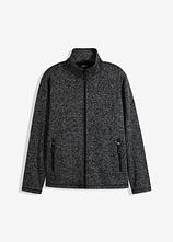 Optional[Strick-Fleecejacke mit Teddyfutter in grau von vorne - bonprix]