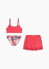 Bikini und Rock (3-tlg.Set) in pink - bonprix