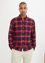 Optional[Flanellhemd mit wärmendem Fleecefutter in rot von vorne (im Anschnitt) - bonprix]