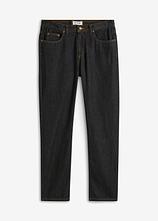 Classic-Fit Jeans mit Dehnbund, Straight in schwarz von vorne - bonprix
