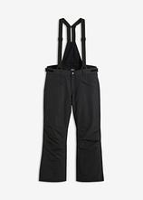 Optional[wasserdichte Thermo-Funktionshose mit Hosenträgern in schwarz von vorne - bonprix]