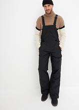 Optional[wasserdichte Thermo-Funktionshose mit Hosenträgern in schwarz von vorne - bonprix]