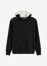 Optional[Thermo-Kapuzensweatshirt mit Kuschel-Fleece-Futter in schwarz von vorne - bonprix]