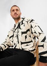 Kapuzensweatshirt in Loose Fit in beige (Detailaufnahme) - bonprix