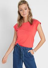 T-Shirt aus reiner Baumwolle in rot von vorne (im Anschnitt) - bonprix