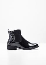 Stiefeletten in Lack-Optik in schwarz von vorne - bonprix