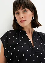 Kurzarmshirt mit Henley-Ausschnitt aus Viskosemix
