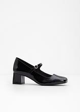 Spangenpumps in Lack-Optik in schwarz - bonprix