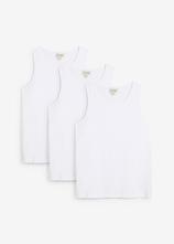 Tanktop in Regular Fit (3er Pack) in weiß von vorne - bonprix