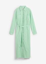 Optional[Gestreiftes Blusenkleid mit Bindeband in grün von vorne - bonprix]