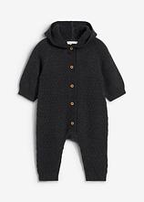 Gestrickter Overall in grau von vorne - bonprix