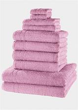 Baumwoll-Handtuch Set (10-tlg. Set) in rosa - bonprix