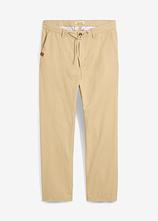 Relaxed Fit Chinohose mit Komfortbund, Straight in beige von vorne - bonprix