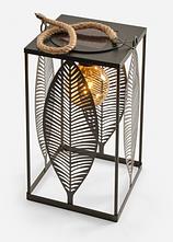 Solar Laterne mit Blatt Design in schwarz von vorne - bonprix