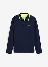 Piqué-Poloshirt aus reiner Bio-Baumwolle in blau von vorne - bonprix