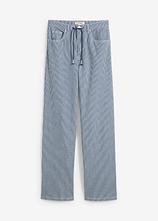 Loose Straight-Jeans, High Waist, Streifen in blau von vorne - bonprix