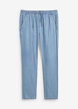 Optional[Leichte Regular Fit Schlupfjeans aus luftigem Leinen-Mix, Straight in blau von vorne - bonprix]