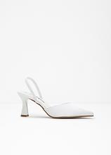 Slingpumps in Satin-Optik in weiß - bonprix