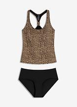 Tankini mit spezieller Rückenlösung (2-tlg.Set) in schwarz von vorne - bonprix