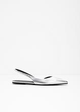 Spitze Sling-Ballerinas in silber - bonprix