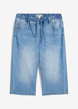 Schlupf-Jeans-Longbermuda, Slim Fit in blau von vorne - bonprix