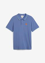 Piqué-Poloshirt aus reiner Bio-Baumwolle in blau von vorne - bonprix
