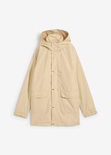 Longjacke, Loose Fit in beige von vorne - bonprix