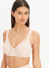 Minimizer-BH mit gepolsterten Trägern in beige von vorne (im Anschnitt) - bonprix