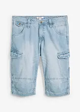 Leichte Stretch-Jeans-Long-Cargobermuda, Relaxed Fit