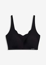 ​​​​Wattierter Feel Comfort Lasercut T-Shirt BH ohne Bügel in schwarz von vorne - bonprix