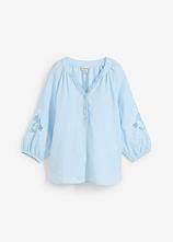 Optional[Tunika aus reinem Leinen, mit Lochstickerei in blau von vorne - bonprix]