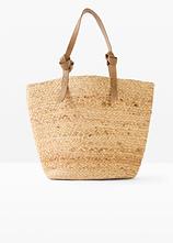 Juteshopper in beige von vorne - bonprix