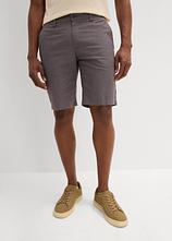 Regular Fit Chino-Bermuda aus luftigem Leinen-Mix in grau von vorne - bonprix