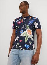 Piqué Poloshirt aus reiner Baumwolle in blau von vorne (im Anschnitt) - bonprix