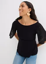 Shirt mit Spitzenärmeln