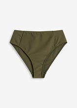 Highwaist-Bikinihose mit hohem Beinausschnitt in grün von vorne - bonprix