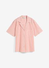 Hemdbluse aus reiner Baumwolle in weiß von vorne - bonprix